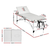 Darrahopens Health & Beauty > Massage Zenses Massage Table 3 Fold Aluminium 65CM Width Portable Therapy Beauty Bed