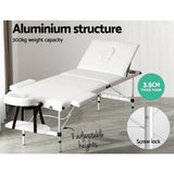 Darrahopens Health & Beauty > Massage Zenses Massage Table 3 Fold Aluminium 65CM Width Portable Therapy Beauty Bed