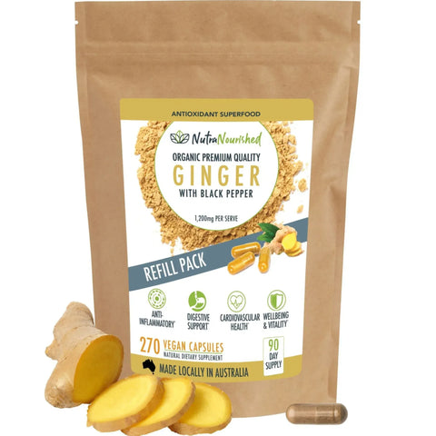 Darrahopens Health & Beauty > Nutrition & Supplements > Vitamins & Supplements Organic Ginger Powder Capsules - Refill Bag