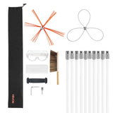 Darrahopens Health & Beauty > Nutrition & Supplements > Vitamins & Supplements VEVOR Chimney Sweep Kit, 10m Maximum Extendable Length Chimney Brush, Chimney Cleaner Sweeper with Dual Brush Heads, Brush & Goggles, Fireplace Cleaning Tool for Square, Rectangle, Arch Chimneys