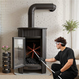 Darrahopens Health & Beauty > Nutrition & Supplements > Vitamins & Supplements VEVOR Chimney Sweep Kit, 12m Maximum Extendable Length Chimney Brush, Chimney Cleaner Sweeper with Dual Brush Heads, Brush & Goggles, Fireplace Cleaning Tool for Square, Rectangle, Arch Chimneys