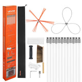 Darrahopens Health & Beauty > Nutrition & Supplements > Vitamins & Supplements VEVOR Chimney Sweep Kit, 12m Maximum Extendable Length Chimney Brush, Chimney Cleaner Sweeper with Dual Brush Heads, Brush & Goggles, Fireplace Cleaning Tool for Square, Rectangle, Arch Chimneys