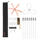 Darrahopens Health & Beauty > Nutrition & Supplements > Vitamins & Supplements VEVOR Chimney Sweep Kit, 7m Maximum Extendable Length Chimney Brush, Chimney Cleaner Sweeper with Dual Brush Heads, Brush & Goggles, Fireplace Cleaning Tool for Square, Rectangle, Arch Chimneys