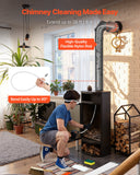 Darrahopens Health & Beauty > Nutrition & Supplements > Vitamins & Supplements VEVOR Chimney Sweep Kit, 8m Maximum Extendable Length Chimney Brush, Chimneys Cleaning Kit with Bristle Replacements & Goggles, 90° Bendable Fireplace Cleaning Tool, for Square, Rectangle Chimneys