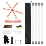 Darrahopens Health & Beauty > Nutrition & Supplements > Vitamins & Supplements VEVOR Chimney Sweep Kit, 8m Maximum Extendable Length Chimney Brush, Chimneys Cleaning Kit with Bristle Replacements & Goggles, 90° Bendable Fireplace Cleaning Tool, for Square, Rectangle Chimneys