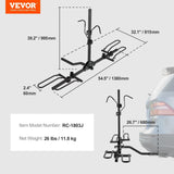 Darrahopens Health & Beauty > Personal Care > Back Care VEVOR 2-Bike Rack Hitch Mount Folding Carrier Car Truck SUV 1.25