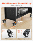 Darrahopens Health & Beauty > Personal Care > Back Care VEVOR Rolling Library Book Cart, 150 kg Capacity, 77 x 38 x 122 cm Library Cart, Single Sided L-Shaped Shelves with 76.2 mm Lockable Wheels, Book Truck for Home Shelves Office and School, Black