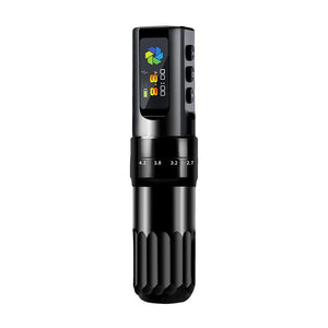 Darrahopens Health & Beauty > Personal Care Black Wireless Tattoo Pen Rotary Machine Adjustable Stroke Gun OLED Screen Fast charge