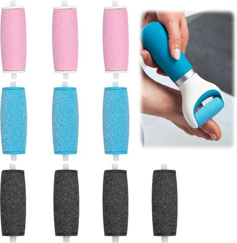 Darrahopens Health & Beauty > Personal Care > Foot Care 10 Replacement Rollers Compatible with Scholl Velvet Smooth - Pumice Stone Foot Roller Refills - For Electric Pedicures - Callus Removal - Replacement Heads - Exfoliation