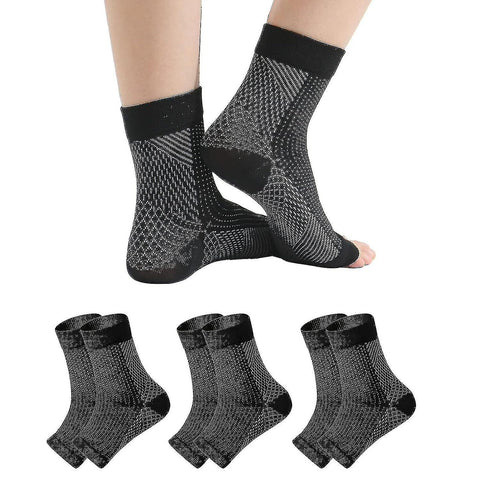 Darrahopens Health & Beauty > Personal Care > Foot Care Neuropathy Socks 3 Pairs Black L XL For Pain Relief Compress Plantar Fasciitis Tendinitis Compatible With Braun