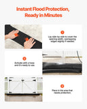Darrahopens Health & Beauty > Personal Care > Foot Care VEVOR Flood Barrier, 10 Pack, 1530 x 210 mm Flood Bags with Bucket, Reusable Water Absorbent Barrier Activated by Water, Sandless Sandbags Blockage, Flooding Prevention Bags for Basement, Garage, Doorway