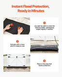 Darrahopens Health & Beauty > Personal Care > Foot Care VEVOR Flood Barrier, 10 Pack, 430 x 830 mm Flood Bags with Bucket, Reusable Water Absorbent Barrier Activated by Water, Sandless Sandbags Blockage, Flooding Prevention Bags for Door, Basement, Garage