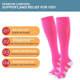 Darrahopens Health & Beauty > Personal Care > Foot Care Wide Calf Compression Socks for Nurses and Runners, 90% Nylon 10% Spandex Graduated Support for Circulation, Breathable Stretchy Fit for All-Day Comfort In Australia - Darrahopens