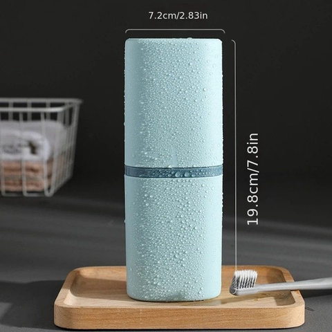 Darrahopens Health & Beauty > Personal Care > Oral Care 1pc Portable Toothbrush Holder Box, Multi-functional Travel Toothbrush Storage Case, Mouthwash Cup and Toothbrush Container.Sky blue
