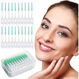 Darrahopens Health & Beauty > Personal Care > Oral Care 200 Pcs Interdental Floss Sticks Soft Silicone Toothbrush Green
