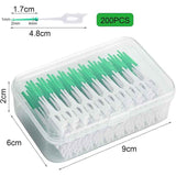 Darrahopens Health & Beauty > Personal Care > Oral Care 200 Pcs Interdental Floss Sticks Soft Silicone Toothbrush Green