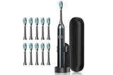 Darrahopens Health & Beauty > Personal Care > Oral Care 22000 VPM Electric Toothbrush for Adults with 10 Brush Heads and 6 Modes Toothbrush Sets - Black