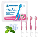 Darrahopens Health & Beauty > Personal Care > Oral Care 4-in-1 Disposable Travel Toothbrush with Flavor Burst Bead(Peach flavor)