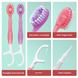 Darrahopens Health & Beauty > Personal Care > Oral Care 4-in-1 Disposable Travel Toothbrush with Flavor Burst Bead(Peach flavor)