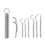 Darrahopens Health & Beauty > Personal Care > Oral Care 8Pcs Stainless Steel Toothpick Set Metal Flossing Portable Toothpick Box Holder