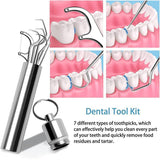 Darrahopens Health & Beauty > Personal Care > Oral Care 8Pcs Stainless Steel Toothpick Set Metal Flossing Portable Toothpick Box Holder