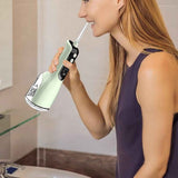 Darrahopens Health & Beauty > Personal Care > Oral Care Cordless Water Flosser Teeth Cleaner 300ML Dental Flosser with 4 Jet Tips -Green