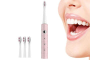 Darrahopens Health & Beauty > Personal Care > Oral Care Electric Toothbrush for Adults Powerful Sonic Toothbrush 6 Modes with 4 Replacement Brush Heads - Pink