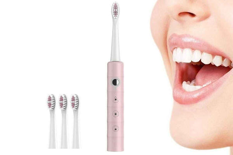 Darrahopens Health & Beauty > Personal Care > Oral Care Electric Toothbrush for Adults Powerful Sonic Toothbrush 6 Modes with 4 Replacement Brush Heads - Pink