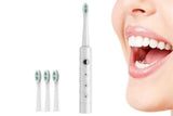 Darrahopens Health & Beauty > Personal Care > Oral Care Electric Toothbrush for Adults Powerful Sonic Toothbrush 6 Modes with 4 Replacement Brush Heads - White