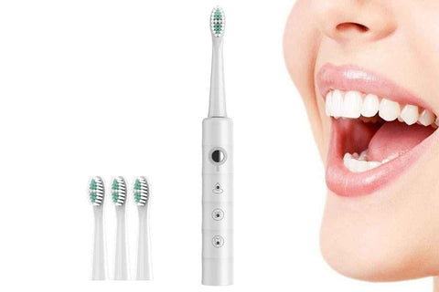 Darrahopens Health & Beauty > Personal Care > Oral Care Electric Toothbrush for Adults Powerful Sonic Toothbrush 6 Modes with 4 Replacement Brush Heads - White