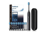 Darrahopens Health & Beauty > Personal Care > Oral Care Electric Toothbrush with 10 Brush Heads and Travel Case Rechargeable Toothbrush Sets -Black