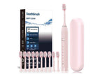 Darrahopens Health & Beauty > Personal Care > Oral Care Electric Toothbrush with 10 Brush Heads and Travel Case Rechargeable Toothbrush Sets -Pink