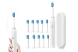 Darrahopens Health & Beauty > Personal Care > Oral Care Electric Toothbrush with 10 Brush Heads and Travel Case Rechargeable Toothbrush Sets -White