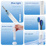 Darrahopens Health & Beauty > Personal Care > Oral Care LED Sonic Electric Toothbrush - 2-in-1 Cleaning & Whitening, 4 Modes(black)