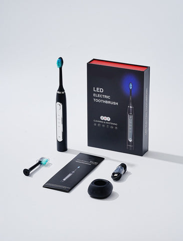 Darrahopens Health & Beauty > Personal Care > Oral Care LED Sonic Electric Toothbrush - 2-in-1 Cleaning & Whitening, 4 Modes(black)