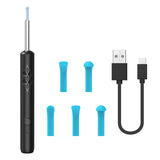 Darrahopens Health & Beauty > Personal Care > Oral Care Smart Visual Ear Cleaner with HD WiFi Camera - Gentle Silicone Tips, USB-C Rechargeable Otoscope for Safe Ear Wax Removal(Black low-level version)