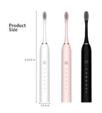 Darrahopens Health & Beauty > Personal Care > Oral Care Sonic Electric Toothbrush Set with 4 Replacement Heads and USB Charging Cable, White