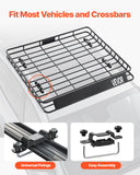 Darrahopens Health & Beauty > Personal Care > Oral Care VEVOR Roof Rack Cargo Carrier, 1095 x 1270 x 105 mm, Universal Rooftop Cargo Basket, Car Top Luggage Holder with 68 kg Max Load Capacity, 4.1 in Fence, Anti-Rust Alloy Steel, Wind Fairing, for SUV Car