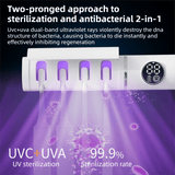 Darrahopens Health & Beauty > Personal Care > Oral Care White 4-Slot Compact UV Toothbrush Sanitizer with Turbo Drying Fan & LCD Display - Anti-Dust Toothbrush Holder, 10-Minute One-Touch Deep Clean