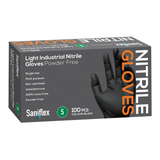 Darrahopens Health & Beauty Saniflex Light Industrial Black Nitrile Gloves 100 Pack - Small
