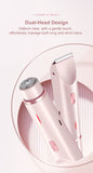 Darrahopens Health & Beauty > Shaving & Hair Removal > Hair Removal 2-in-1 Electric Lady Shaver & Bikini Trimmer Dual Head Waterproof Wet & Dry Body Hair Remover Cordless Razor for Face Legs Underarms Blue