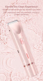 Darrahopens Health & Beauty > Shaving & Hair Removal > Hair Removal 2-in-1 Electric Lady Shaver & Bikini Trimmer Dual Head Waterproof Wet & Dry Body Hair Remover Cordless Razor for Face Legs Underarms Purple