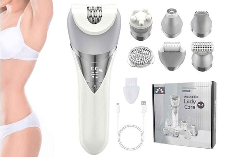 Darrahopens Health & Beauty > Shaving & Hair Removal > Hair Removal 7 in 1 Epilator Hair Removal for Women Face Massage and Body Exfoliator
