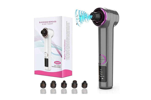 Darrahopens Health & Beauty > Shaving & Hair Removal > Hair Removal Blackhead Remover Pore Vacuum with Hot Compress 5 Probes for Women Men - Gray