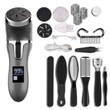 Darrahopens Health & Beauty > Shaving & Hair Removal > Hair Removal Electric Callus Remover for Feet Water-resistant 2 Speeds Pedicure Kit -Black and 12pcs kit