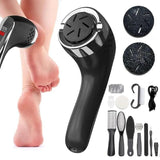 Darrahopens Health & Beauty > Shaving & Hair Removal > Hair Removal Electric Callus Remover for Feet Water-resistant 2 Speeds Pedicure Kit -Black and 12pcs kit