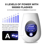 Darrahopens Health & Beauty > Shaving & Hair Removal > Hair Removal IPL Laser Hair Removal Handset for Women & Men - 900,000 Flashes Home Use Hair Remover Device for Face Body Bikini & Underarms - Painless & Effective Reduction - AU Plug White