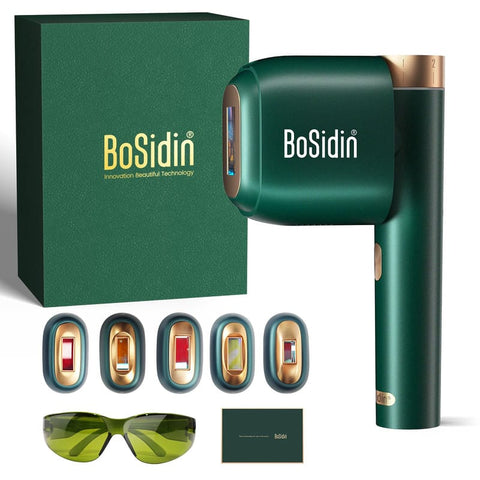 Darrahopens Health & Beauty > Shaving & Hair Removal > Hair Removal Laser Hair Removal, BoSidin IPL Hair Removal with Painless Ice-Cooling, 2-in-1 Face SR Rejuvenation, 6+1 Modes, 6 Levels Hair Removal for Women Permanent, Laser Hair Removal Kit with Shaver, Goggles