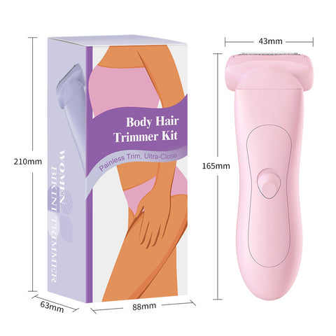 Darrahopens Health & Beauty > Shaving & Hair Removal > Hair Removal Pink (Precision cutter head) Women's Electric Body & Bikini Trimmer Kit - Painless Ultra-Close Shaver