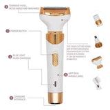 Darrahopens Health & Beauty > Shaving & Hair Removal > Hair Removal Women's 4-in-1 Electric Hair Removal Razor for Bikini, Underarm and Body Grooming, White